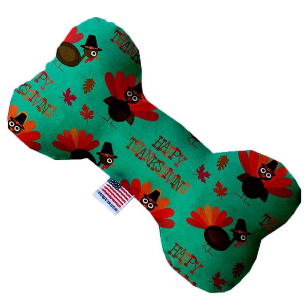 Mirage Pet Products Happy Thanksgiving 8 in. Stuffing Free Bone Dog Toy 1345-SFTYBN8